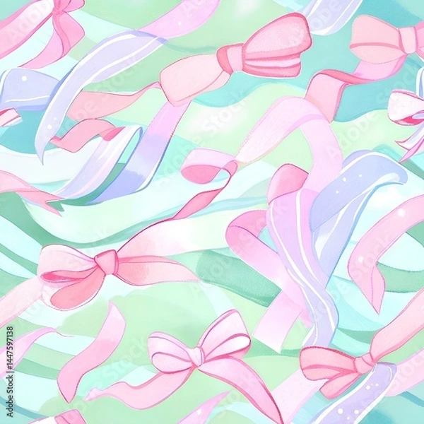 Obraz cute ribbon pattern background