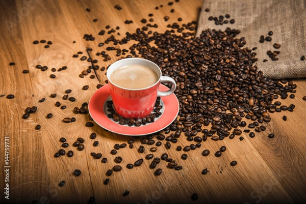 Obraz cappuccino with coffee beans