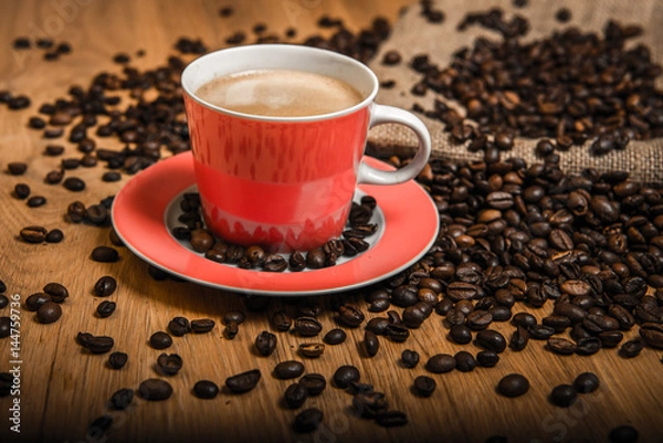 Obraz cappuccino with coffee beans