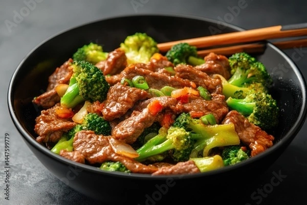 Obraz Wok-Fried Beef with Broccoli