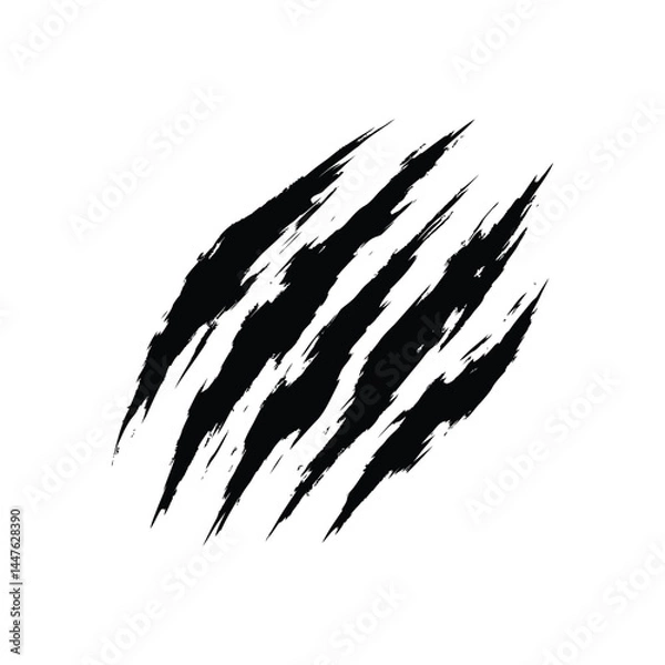 Obraz Aggressive claw marks tearing through the space with a retro scratch marks vector