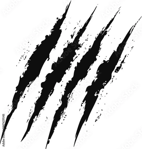 Obraz Aggressive claw marks tearing through the space with a retro scratch marks vector