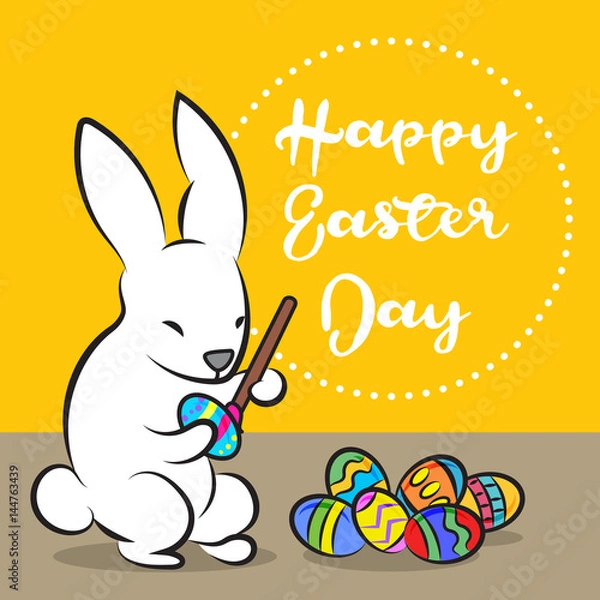 Obraz White rabbit paint EASTER EGG