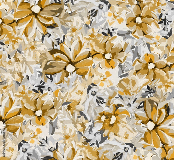 Fototapeta Colorful Flower and Leaf Patterns with Beautiful Textures