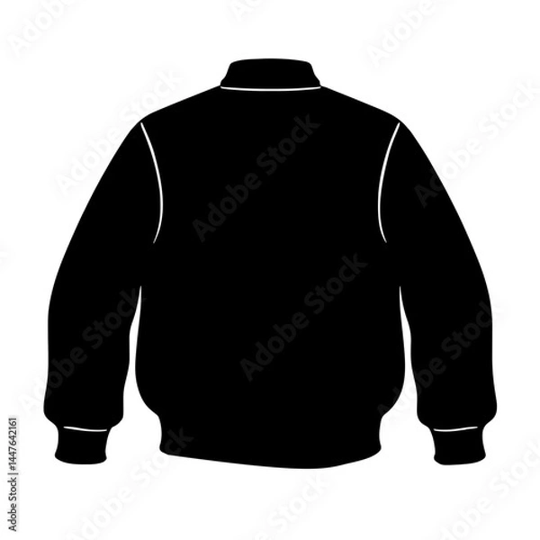 Fototapeta Minimalist black silhouette of a varsity jacket symbolizing school spirit