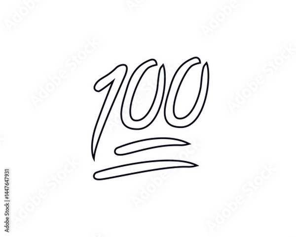 Obraz 100 points vector illustration emoji symbol sign icon flat design