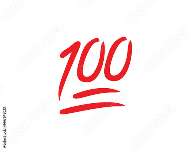 Obraz 100 points vector illustration emoji symbol sign icon flat design
