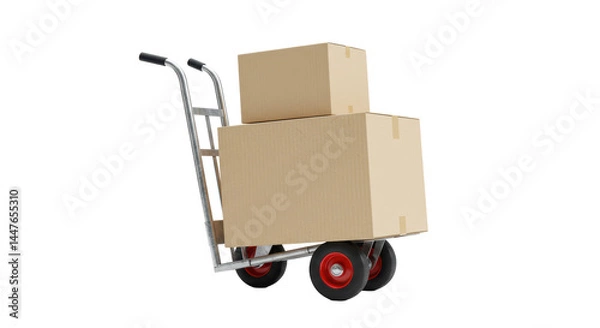 Obraz Isolated Hand Truck with Boxes
