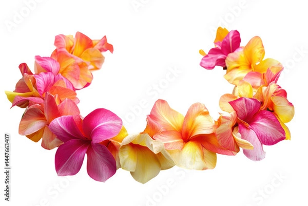 Obraz Vibrant tropical flower lei adds a festive touch to beach parties and Hawaiian themed events