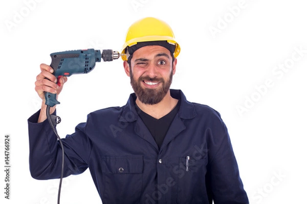 Fototapeta Funny young worker