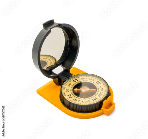 Obraz New plastic compass isolated on white background