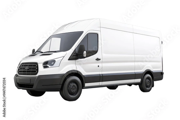 Obraz Blank white delivery vehicle on transparent background perfect for fleet branding or shipping service promotions