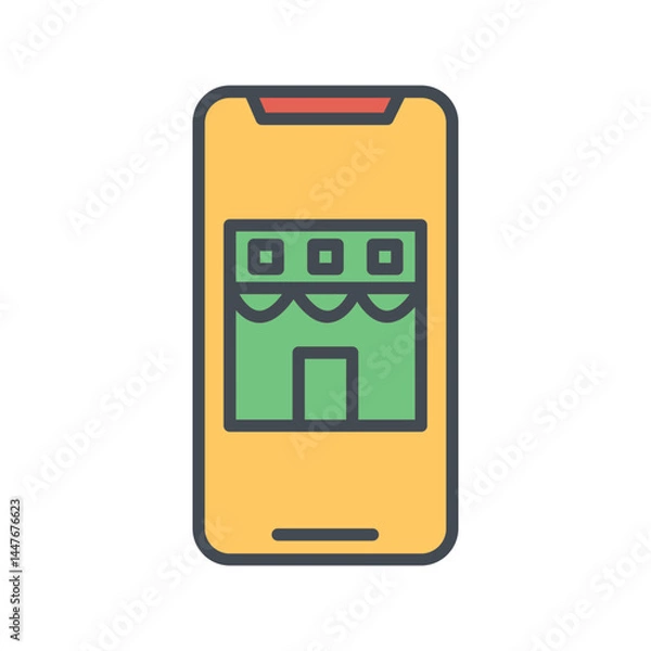 Fototapeta Mobile Shop Icon Design