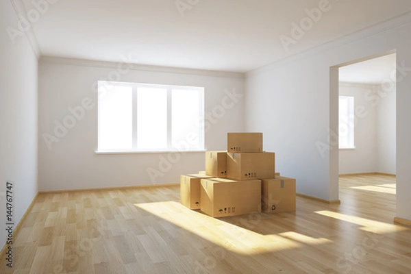 Obraz moving boxes at a new home