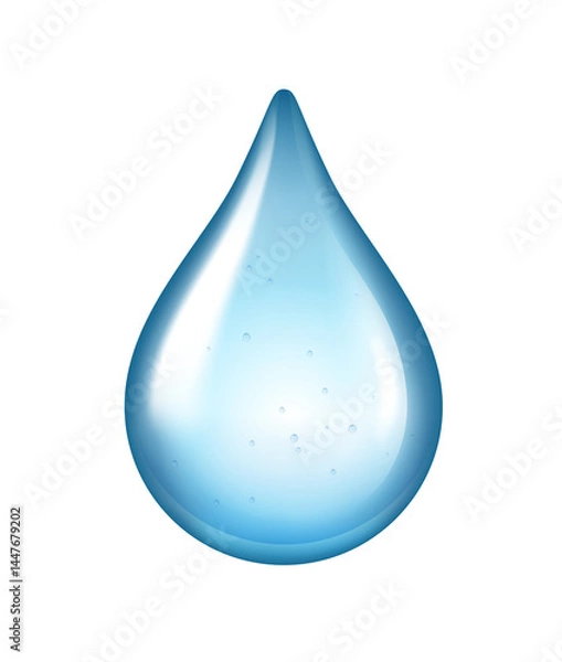 Fototapeta Bright clear water drop isolated on transparent background	
