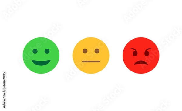 Obraz Feedback emoticon flat design icon set