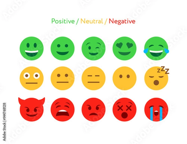 Obraz Feedback emoticon flat design icon set
