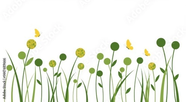 Fototapeta Abstract Flower and Butterfly Graphic