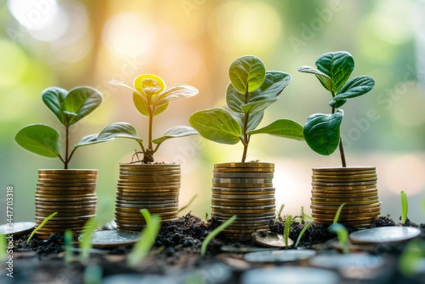Fototapeta Portfolio building income investment are essential concepts for financial growth strategies, market analysis, asmanagement, which are adorable  investment basics that are crucial for achieving the fla