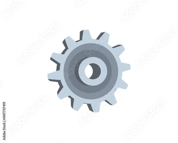 Obraz Gear settings hardware software vector illustration emoji symbol sign icon flat design