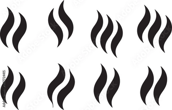 Obraz Black Steam Icons in Minimalist Style Clean, Symmetrical Monochrome Design