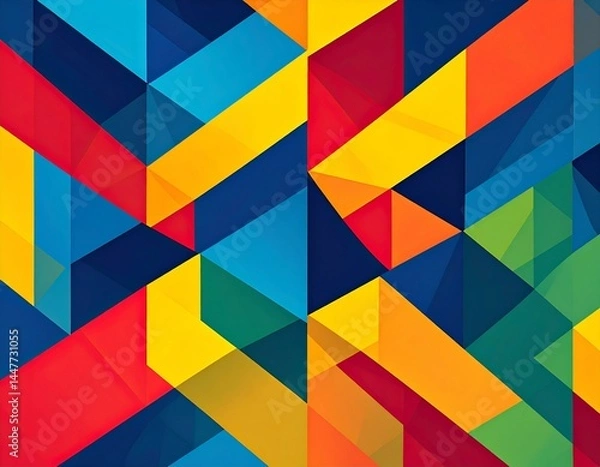 Fototapeta Abstract geometric background with vibrant colors and intersecting shapes.  Perfect for modern designs, websites, and presentations.