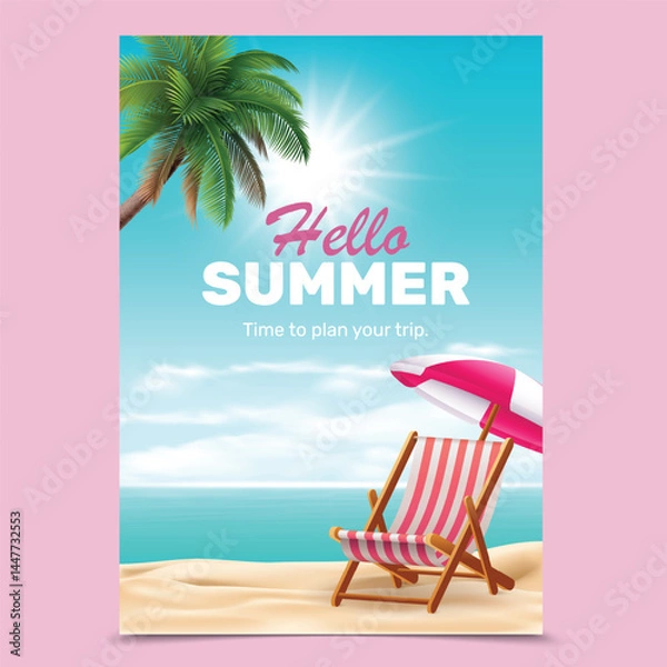 Obraz Realistic Sunny Summer Holidays Poster