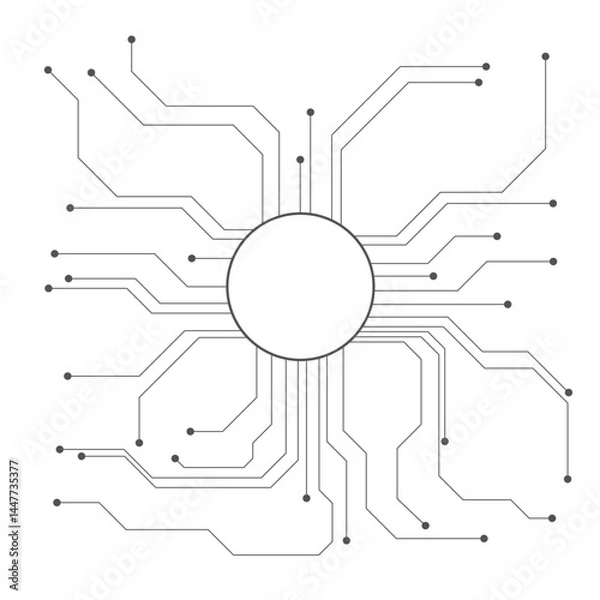 Obraz Abstract futuristic circuit board Illustration, Circuit board with various technology elements. Circuit board pattern for technology background. Vector 
