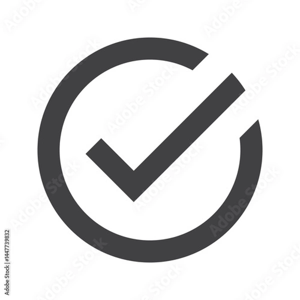 Fototapeta tick icon, tick away, tick mark vector, tick symbol