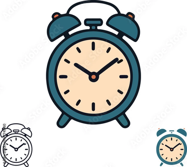 Obraz Classic Teal Alarm Clock Icon