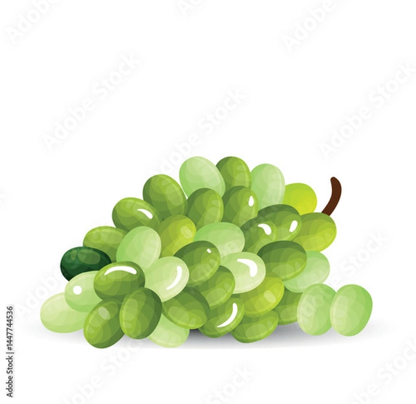 Fototapeta Fresh Cluster of Green Grapes with Vibrant Colors and Natural Texture Perfectly Captured on a Clean Background – Ideal for Healthy Eating and Culinary Inspiration