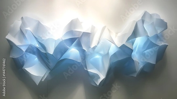 Fototapeta "Folded Paper Texture Abstract Background with Creases and Geometric Design"