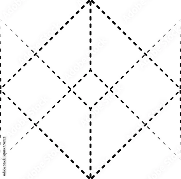 Obraz Triangle shapes dash line. Graphic elements