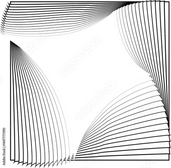 Fototapeta Squares with rotating radial. Design element for logo, prints, template