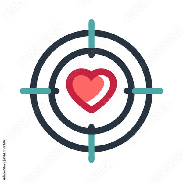 Fototapeta Target with Heart Icon Representing Customer-Centric Approach and Focused Service