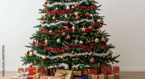Obraz Decorated Christmas Tree with Gifts