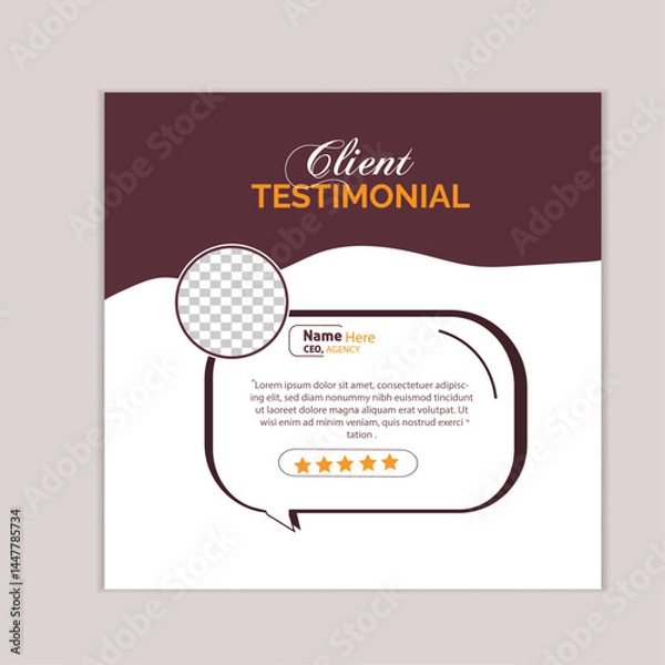 Obraz Client Testimonial Design. New client testimonial layout design .