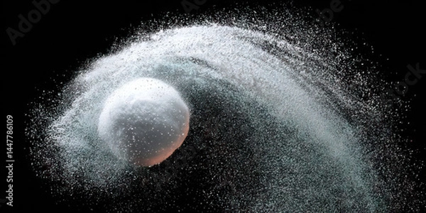 Fototapeta White Sphere with Particle Trail