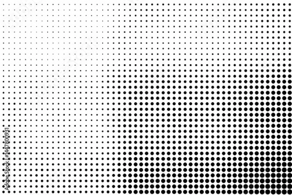Fototapeta Black Dotted Texture on White Background . Modern Vector Art . Old Paper Effect with Comic Texture . Abstract Wall Design . Grunge Comic Texture Overlay	