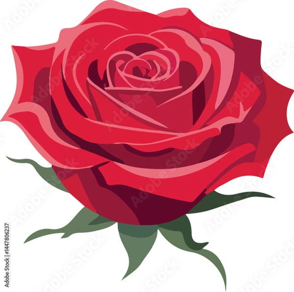 Fototapeta red rose vector illustration