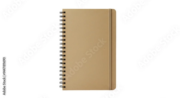 Fototapeta Kraft Paper Spiral Notebook: A Simple and Sustainable Journal on transparent background
