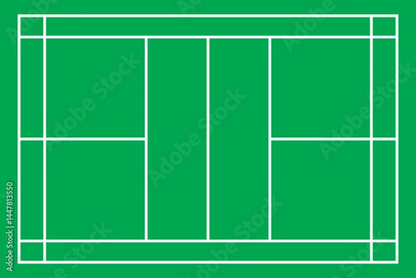 Fototapeta badminton court sports field template top view