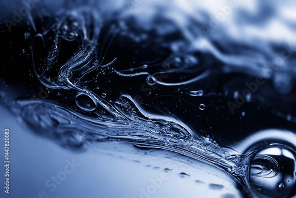 Fototapeta motion in clear liquid, fluid shapes abstract background