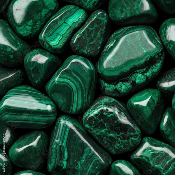 Obraz たくさんのマラカイトの原石
