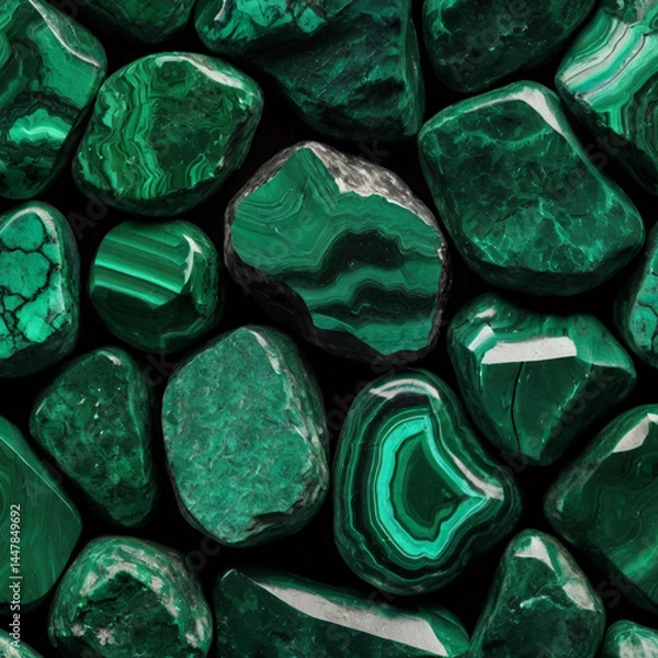 Obraz たくさんのマラカイトの原石