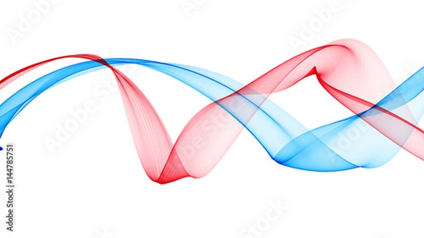 Fototapeta Colorful 3d rendered waves look like smoke