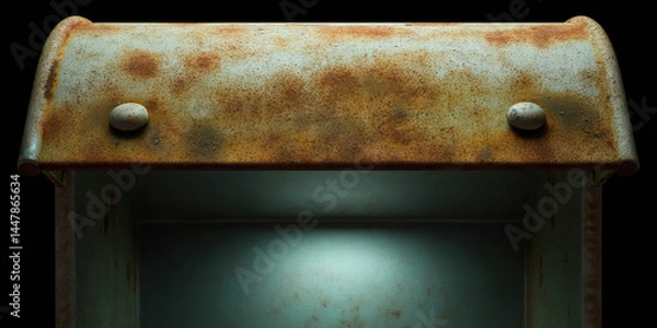 Fototapeta Rusty Metal Container with Interior Illumination