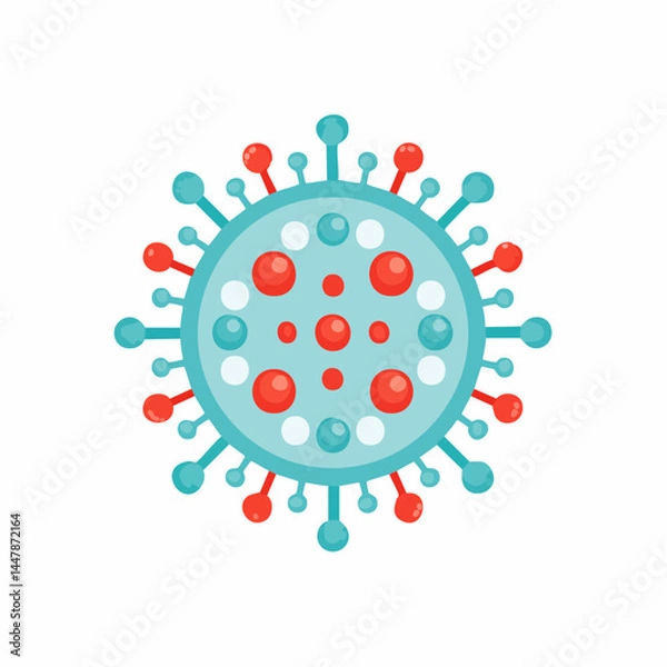 Fototapeta Virus icon in flat vector style