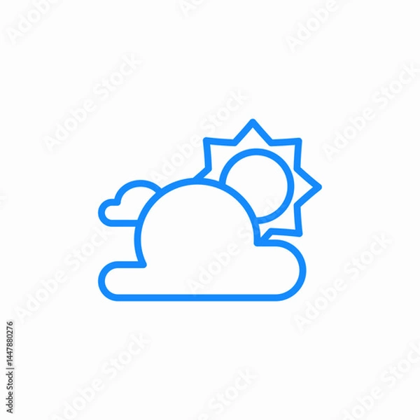 Obraz cloudy sunny icon sign vector