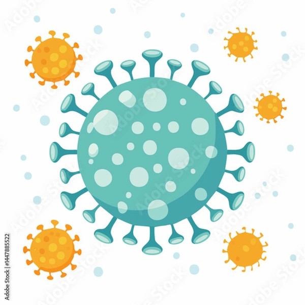 Fototapeta Virus icon in flat vector style
